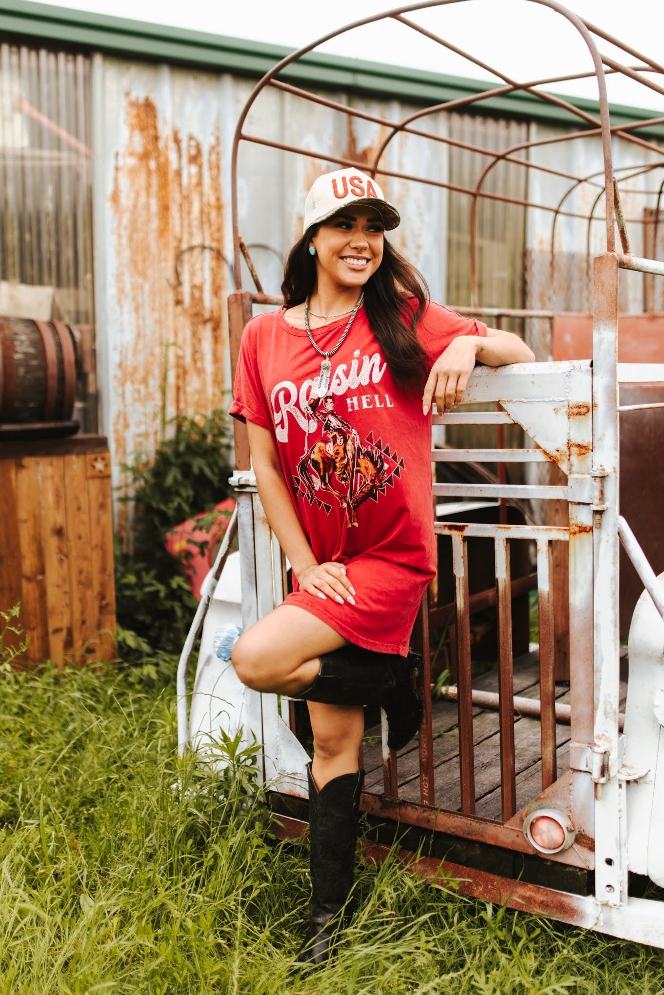 Raisin' Hell Oversized Graphic TeeS