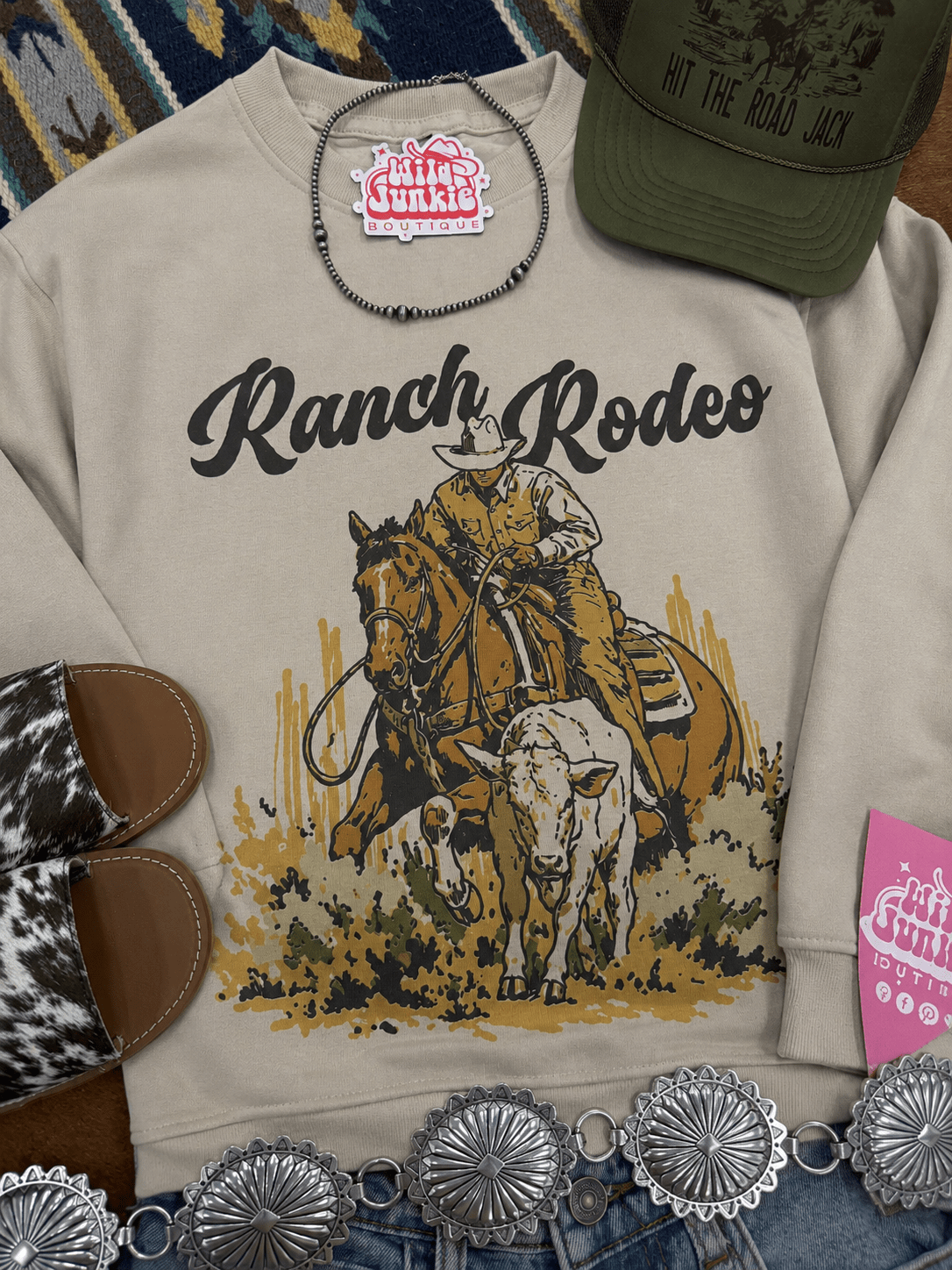 Ranch Rodeo Cowboy Roping Graphic SweatshirtSandS