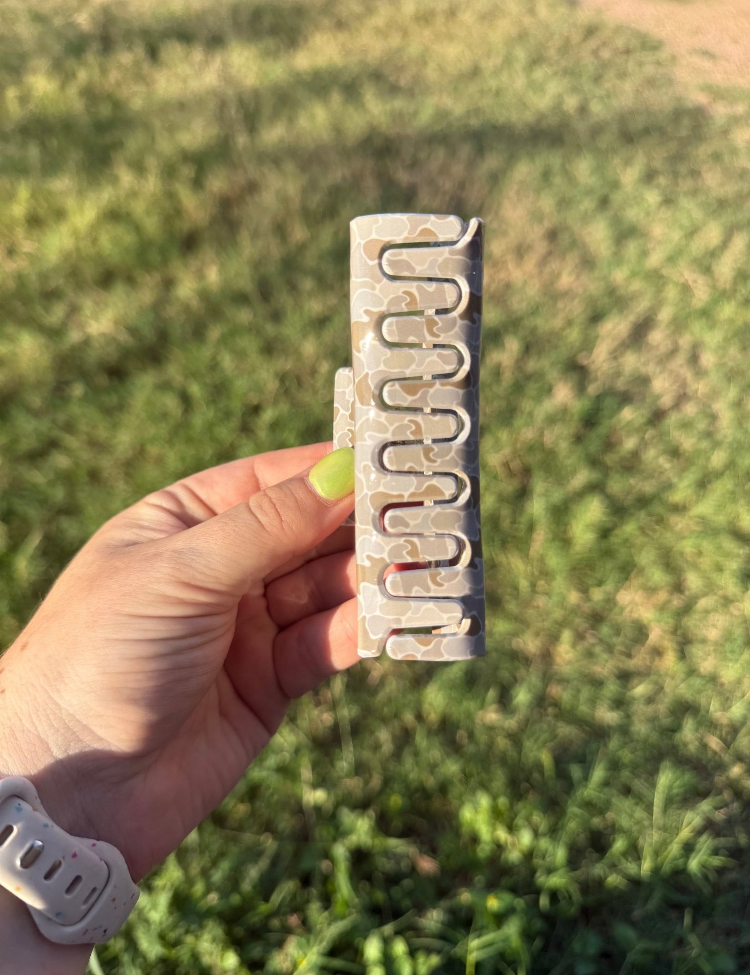 Rectangle Hair Claw - Camo