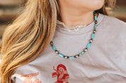Rectangle Turquoise Beaded Necklace
