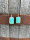 Rectangle Turquoise Dangle Earrings