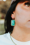 Rectangle Turquoise Dangle Earrings