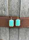 Rectangle Turquoise Dangle Earrings