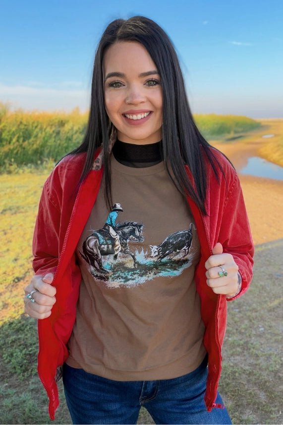 Red Dirt Rebel Leopard Trim Bomber Jacket