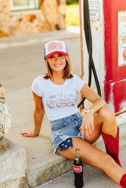 Red, White & Western Babydoll Graphic TeeWhiteS