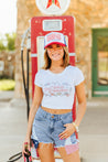 Red, White & Western Babydoll Graphic TeeWhiteS