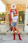 Red, White & Western Babydoll Graphic TeeWhiteS