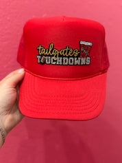 Tailgates and Touchdowns Sequin Patch Trucker HatRed