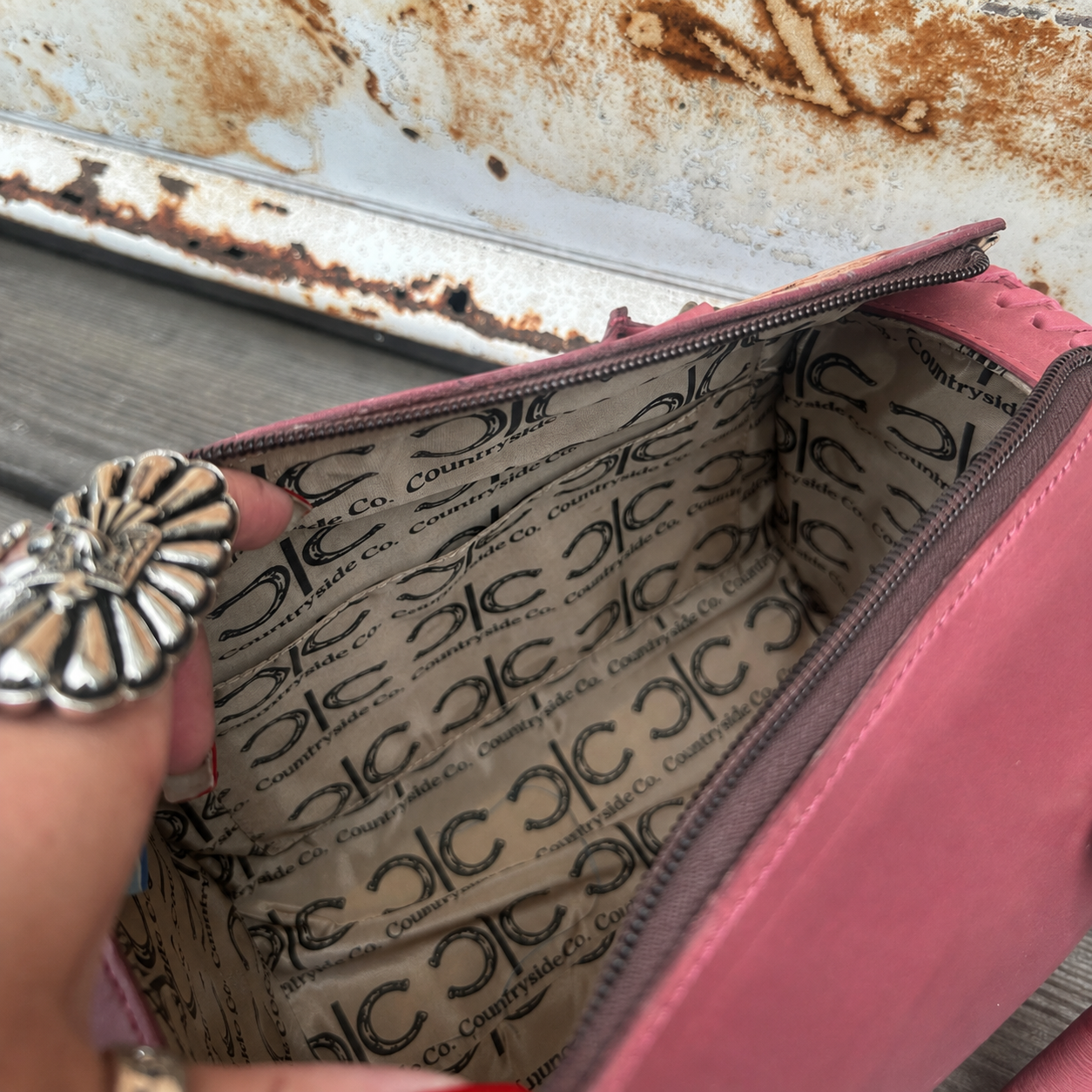 Retro Lucky 777 Tooled Leather Handbag