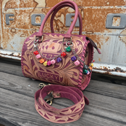 Retro Lucky 777 Tooled Leather Handbag