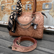 Lady Luck Tooled Leather Handbag