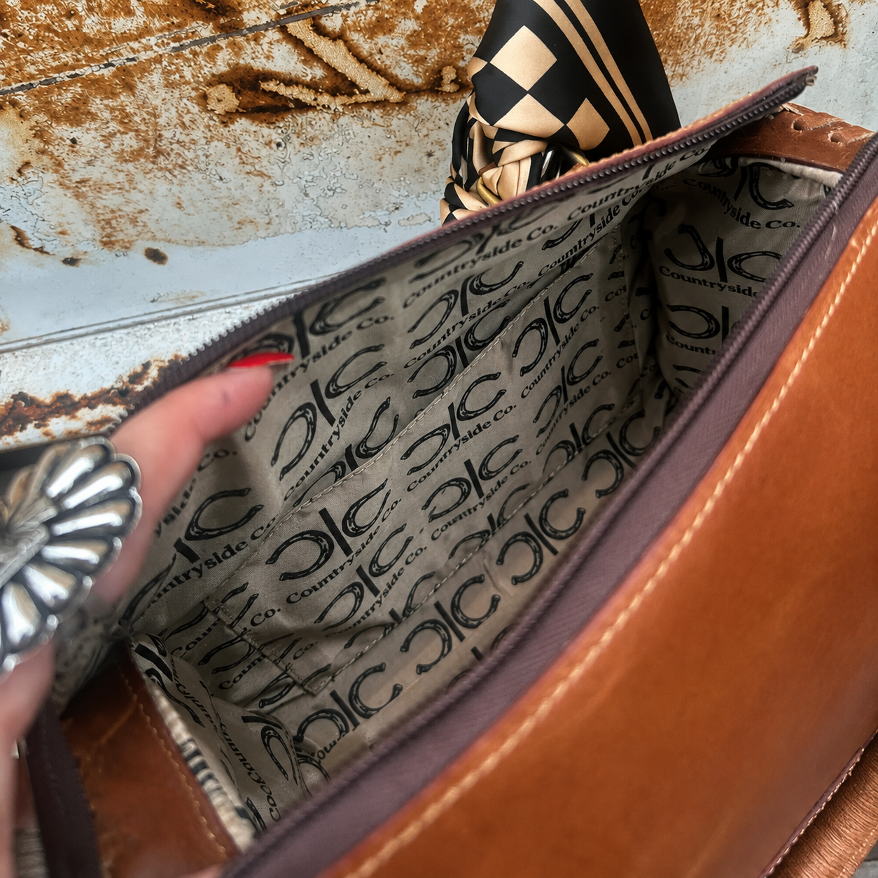 Lady Luck Tooled Leather Handbag
