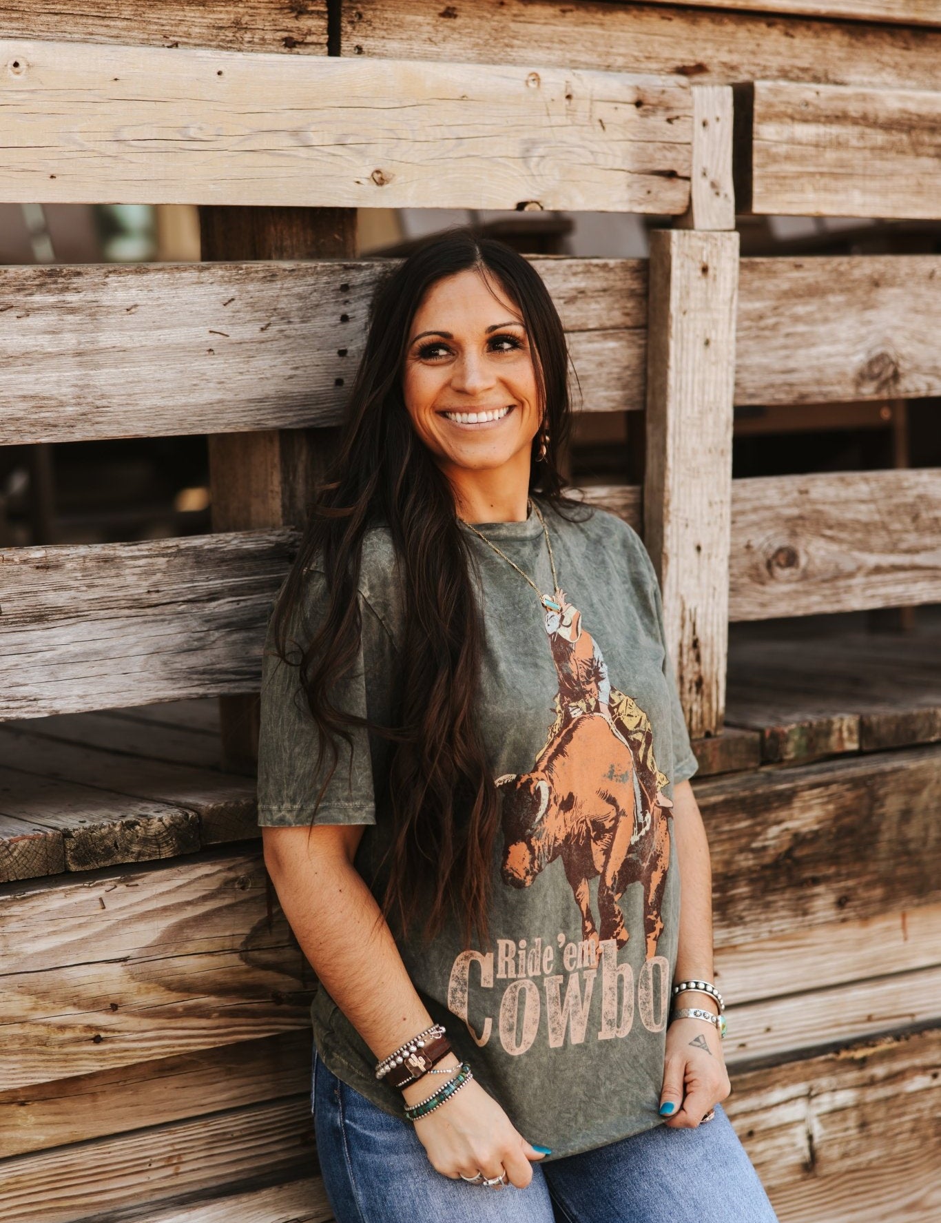 Ride Em Cowboy Mineral Washed Graphic TeeS