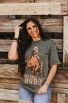 Ride Em Cowboy Mineral Washed Graphic TeeS