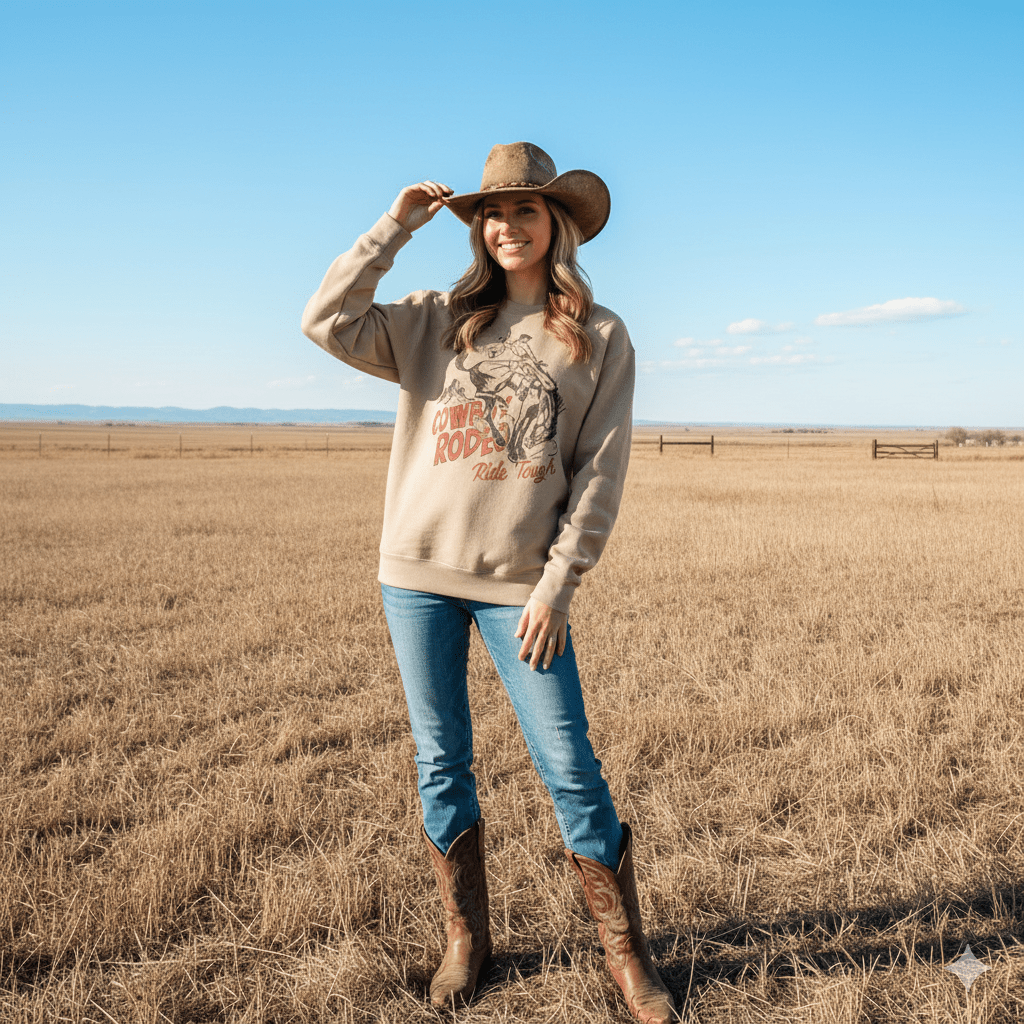 Ride Tough Cowboy Rodeo Graphic SweatshirtSandS