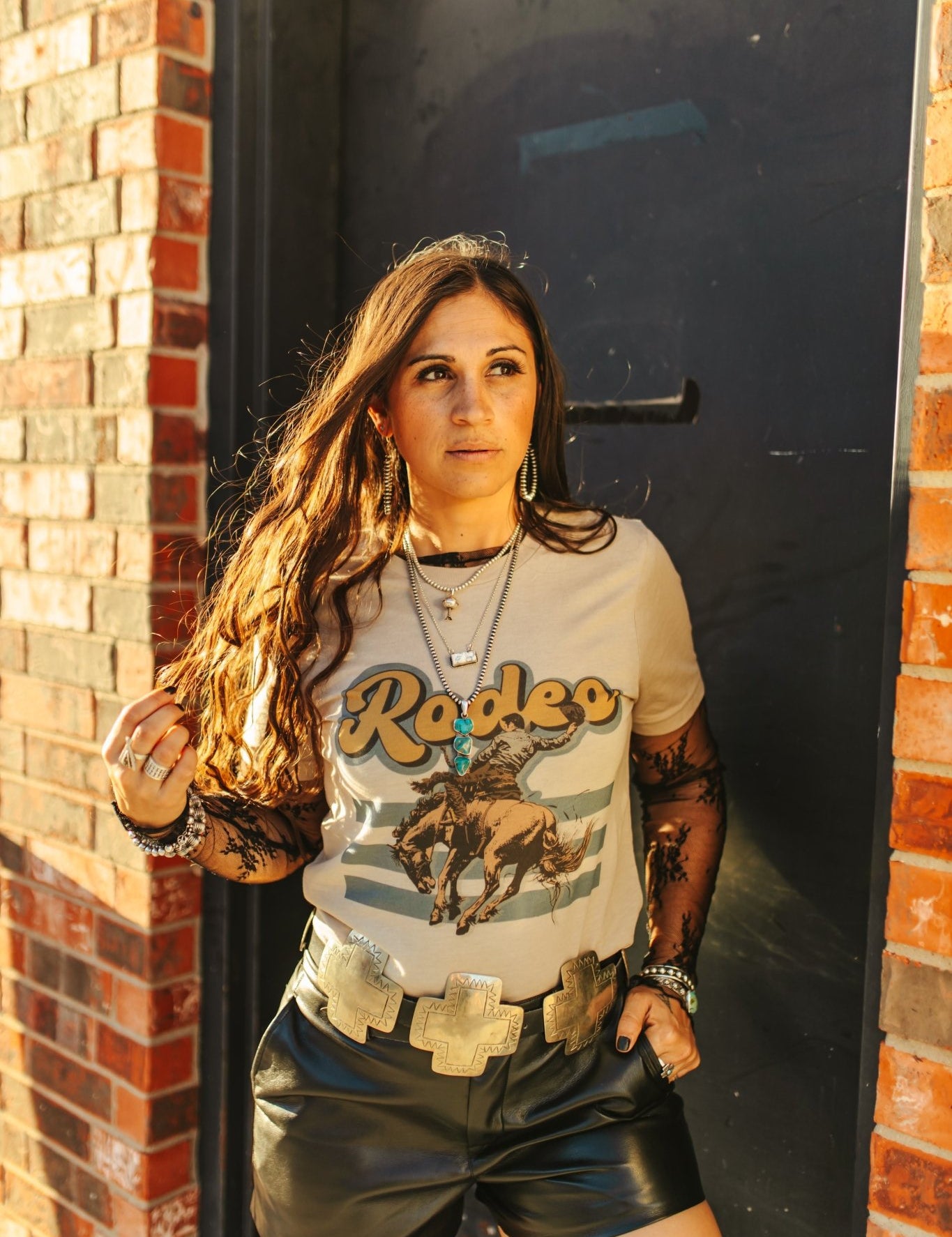 Rodeo Bronc Rider Graphic TeeMultiS