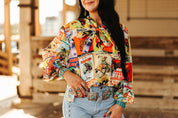 Rodeo Classics Long Sleeved Ribbon Neck TopS