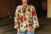 Rodeo Classics Long Sleeved Ribbon Neck TopS