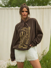 Rodeo Cowboy Boots Graphic SweatshirtS
