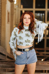 Rodeo Fringed Long Sleeve Crop TopS