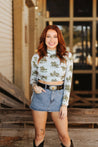 Rodeo Fringed Long Sleeve Crop TopS