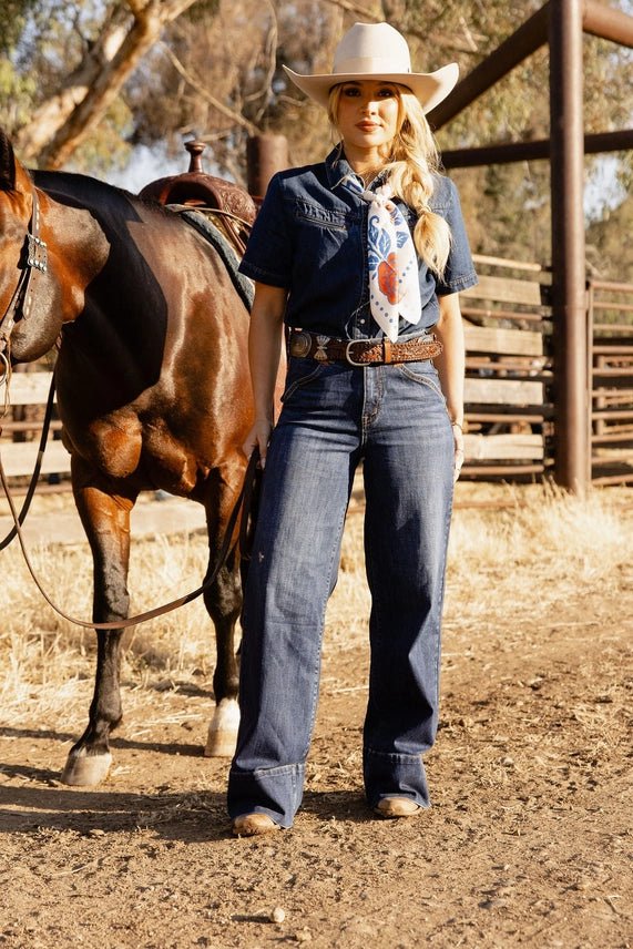 Rodeo Quincy Vintage Ranch Rider Wide Leg Jeans24