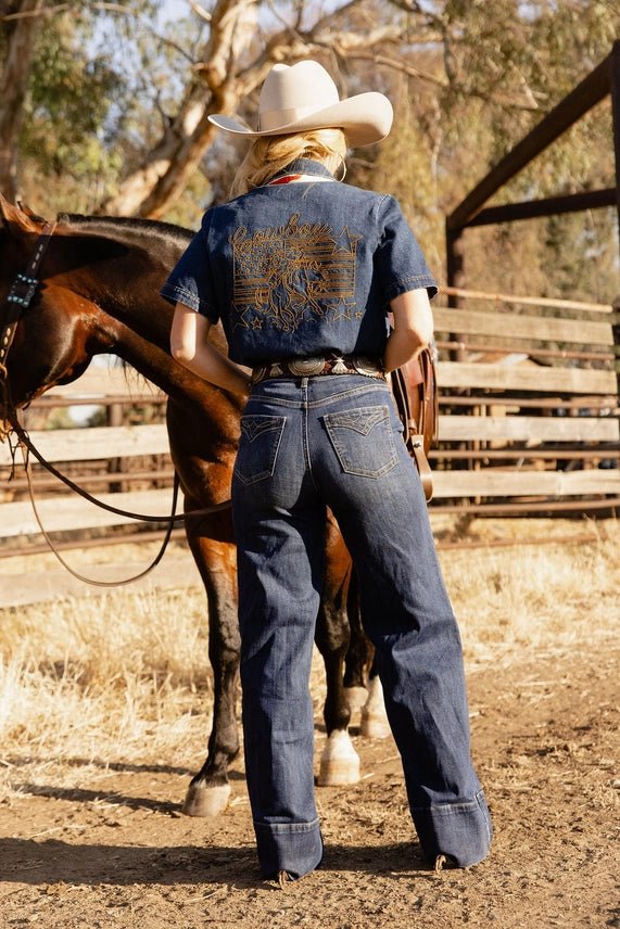 Rodeo Quincy Vintage Ranch Rider Wide Leg Jeans24