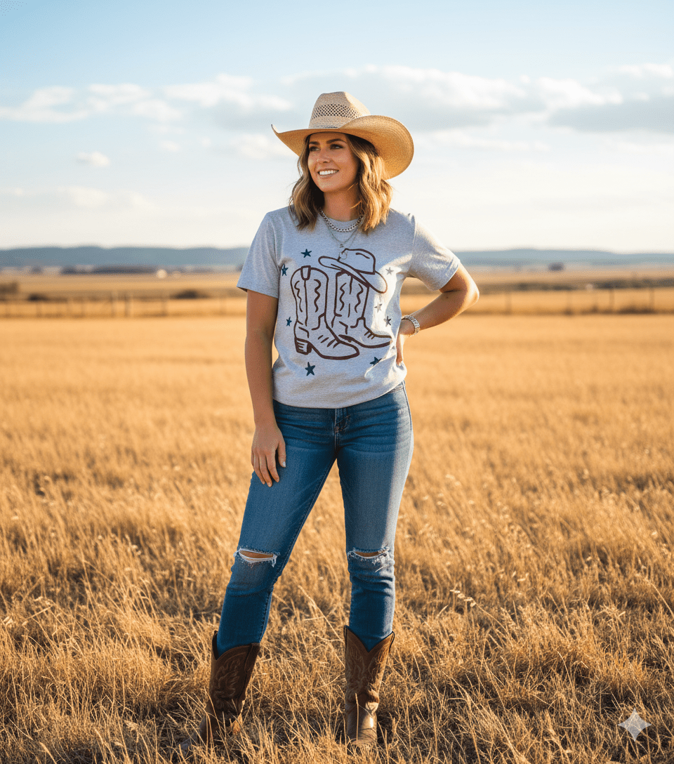 Rodeo Ready Graphic TeeLight AshS