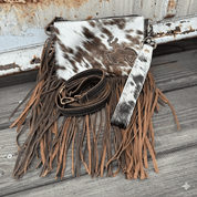 Rodeo Rider Cowhide Fringed Crossbody Bag