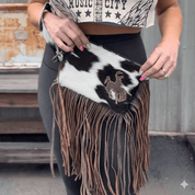 Rodeo Rider Cowhide Fringed Crossbody Bag
