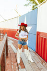 Rodeo Sweetheart Cropped Graphic TeeWhiteS