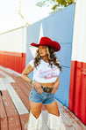 Rodeo Sweetheart Cropped Graphic TeeWhiteS
