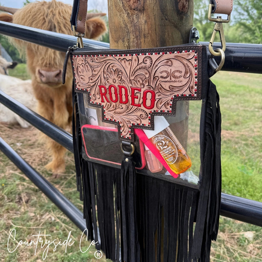 Rodeo Fringe Clear Crossbody Bag
