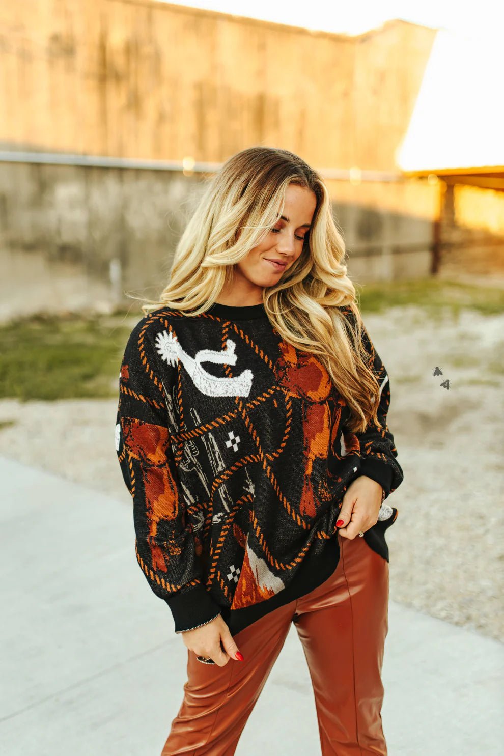 Rope Saddle Knit SweaterS/M
