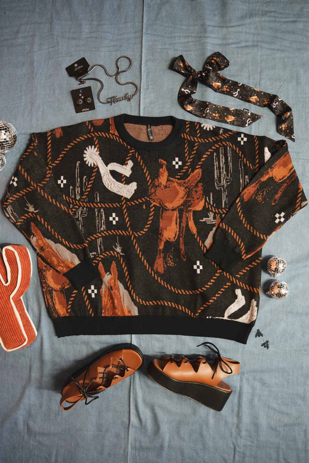 Rope Saddle Knit SweaterS/M