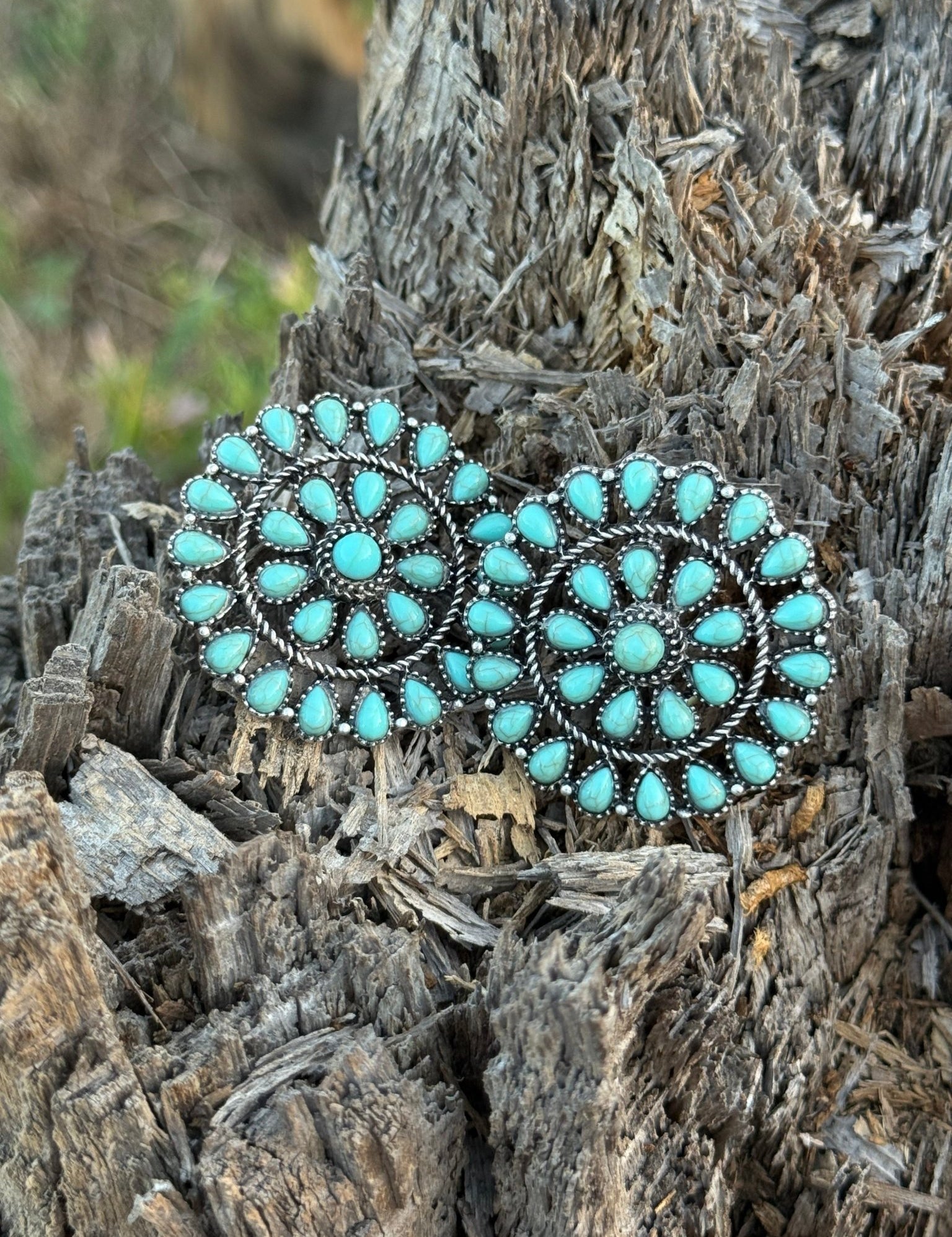 Roped Floral Cluster Earrings