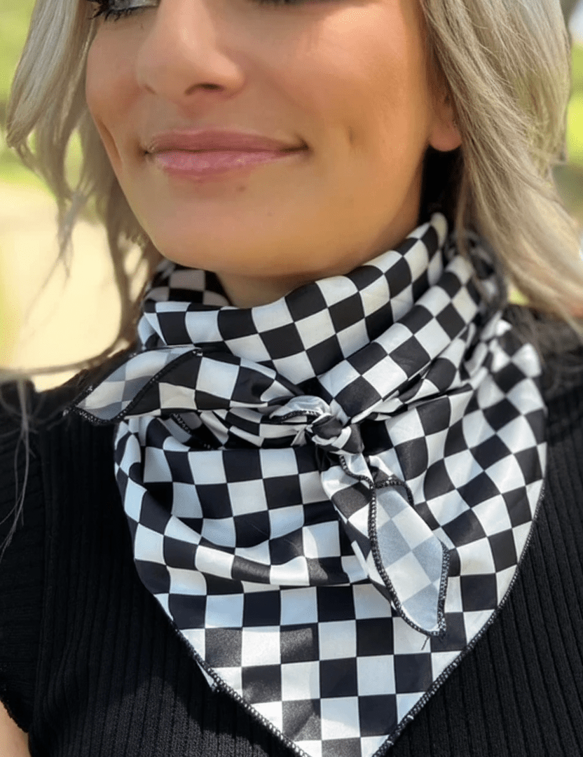 Round The Track Checkered Wild Rag