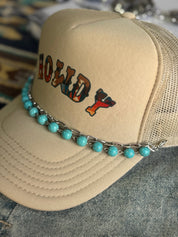Round Turquoise and Links Trucker Hat Chain