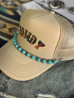 Round Turquoise and Links Trucker Hat Chain