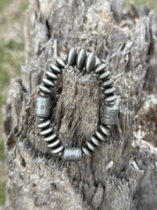 Roundel And Barrel Stretch Beaded Bracelet