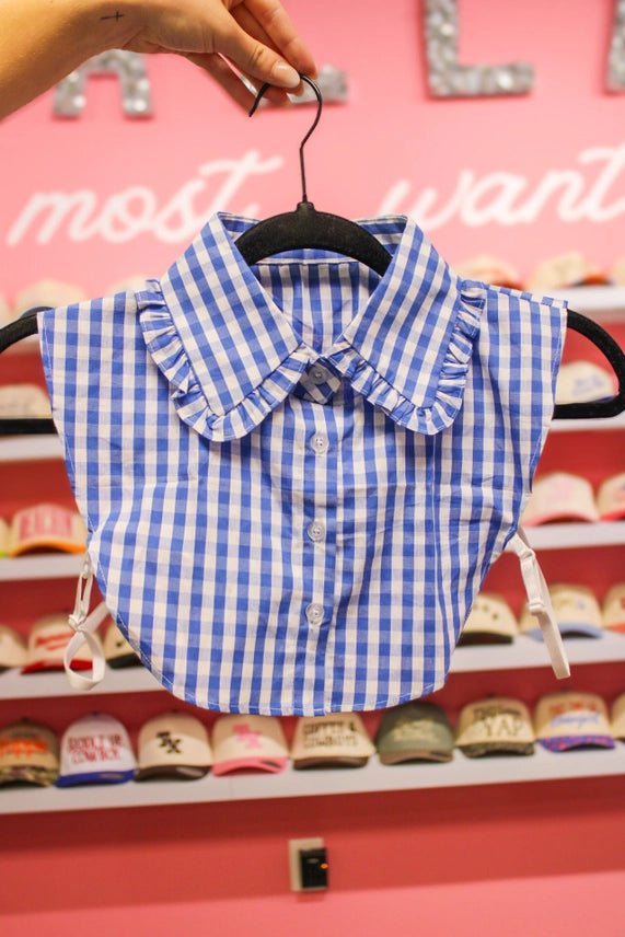 Royal Blue Gingham Ruffle Collar