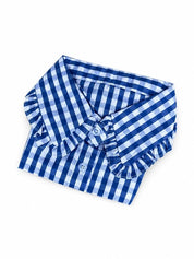 Royal Blue Gingham Ruffle Collar