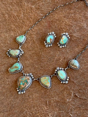 Royston Turquoise Chain Necklace and Earrings Set