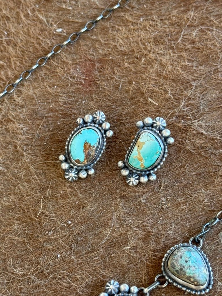 Royston Turquoise Chain Necklace and Earrings Set