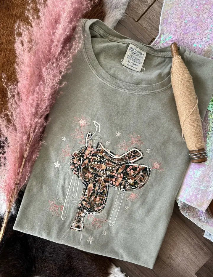 Saddle Up Embroidered Graphic TeeS