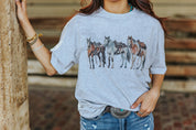 Saddled Horses Graphic TeeHeather OatmealS