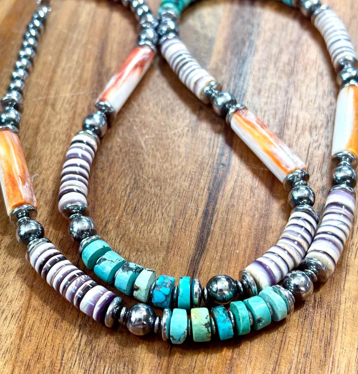 Sage Canyon Turquoise Spiny Oyster Beaded Necklace