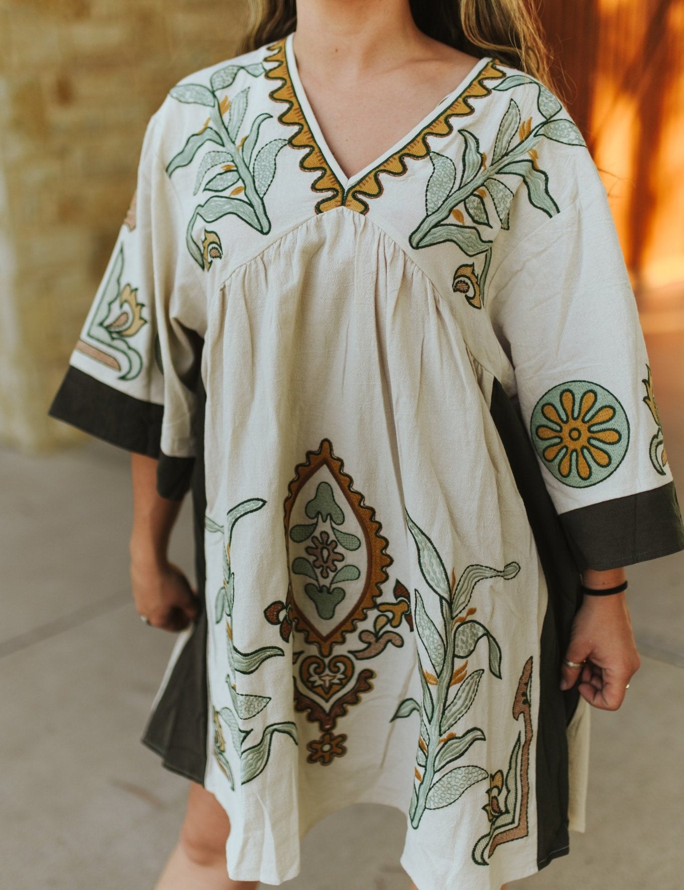 Sagebrush Embroidered Babydoll DressS