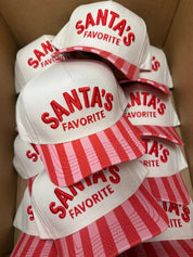 Santa’s Favorite Stripe Embroidered Trucker Hat