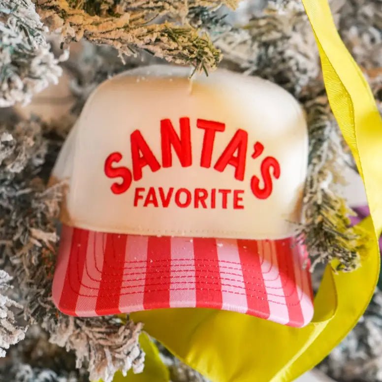 Santa’s Favorite Stripe Embroidered Trucker Hat